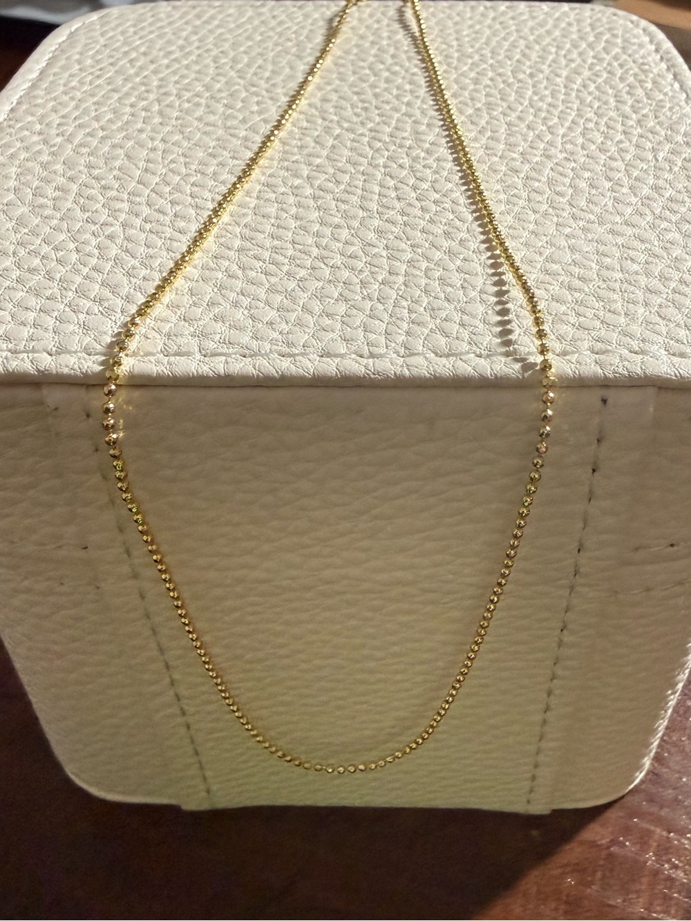 18K Gold Filled Diamond Cut Ball Chain Necklace